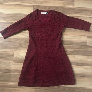 Anthropologie Sparrow sweater dress wool berry LG